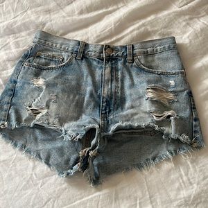 Zara Light wash denim shorts